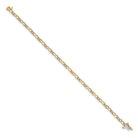 10k 1/6 carat Diamond Infinity Link 7 inch Bracelet