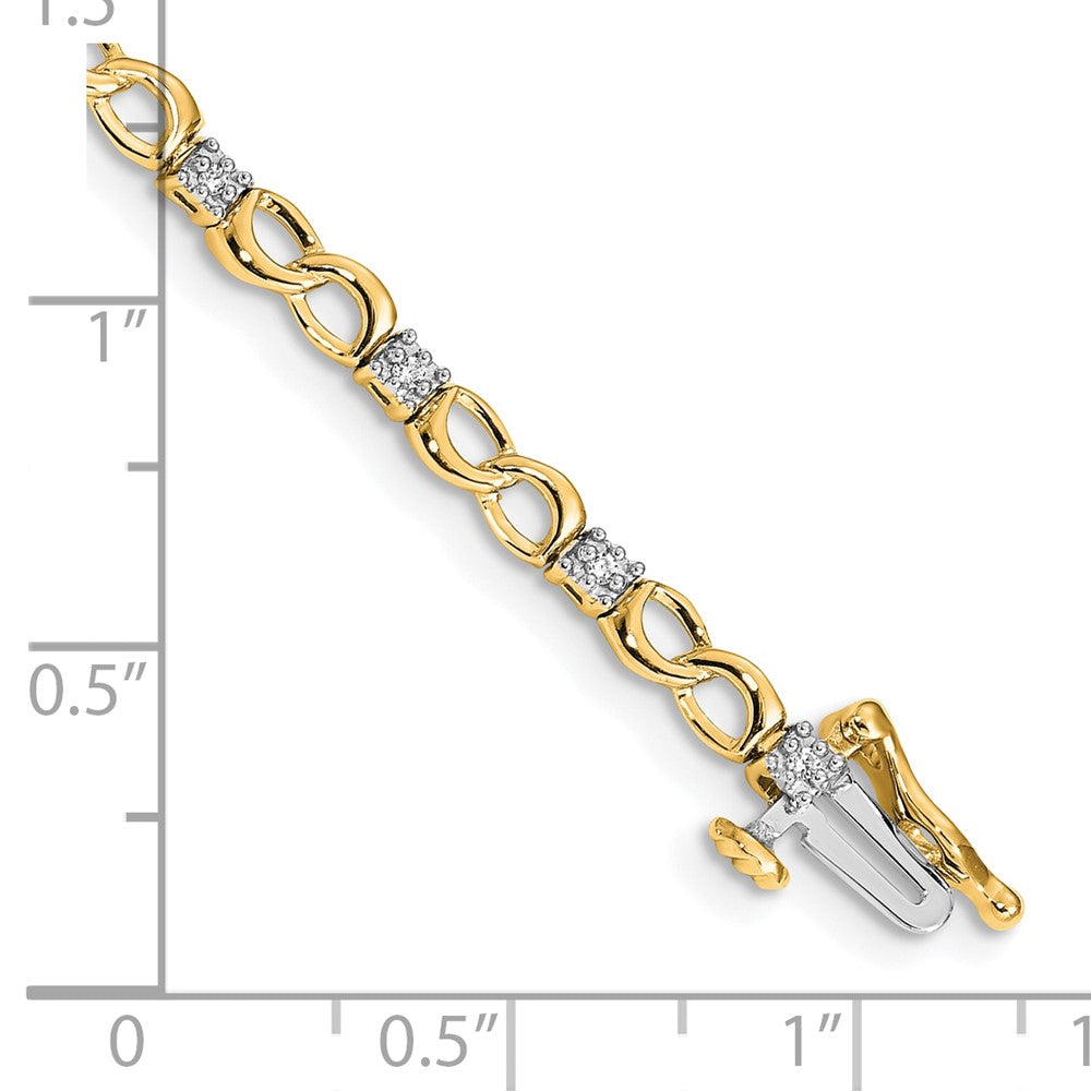 10k 1/6 carat Diamond Infinity Link 7 inch Bracelet