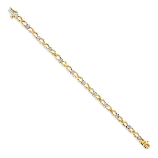 10k 1/8 carat Diamond Infinity Link 7 inch Bracelet