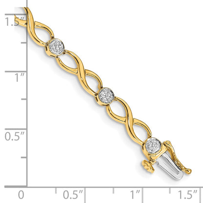 10k 1/8 carat Diamond Infinity Link 7 inch Bracelet