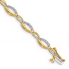 10k 1/4 carat Diamond Oval Link 7 inch Bracelet