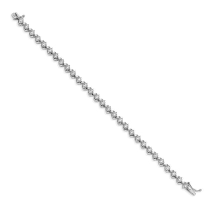 14k White Gold 2 carat Lab Grown Diamond VS/SI+ G+ Complete 7.25 inch Fancy Tennis Bracelet