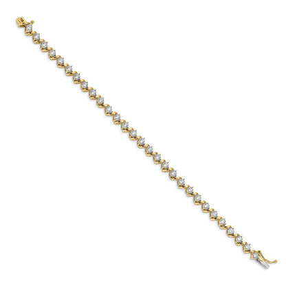 14k 2 carat Lab Grown Diamond VS/SI+ G+ Complete 7.25 inch Fancy Tennis Bracelet