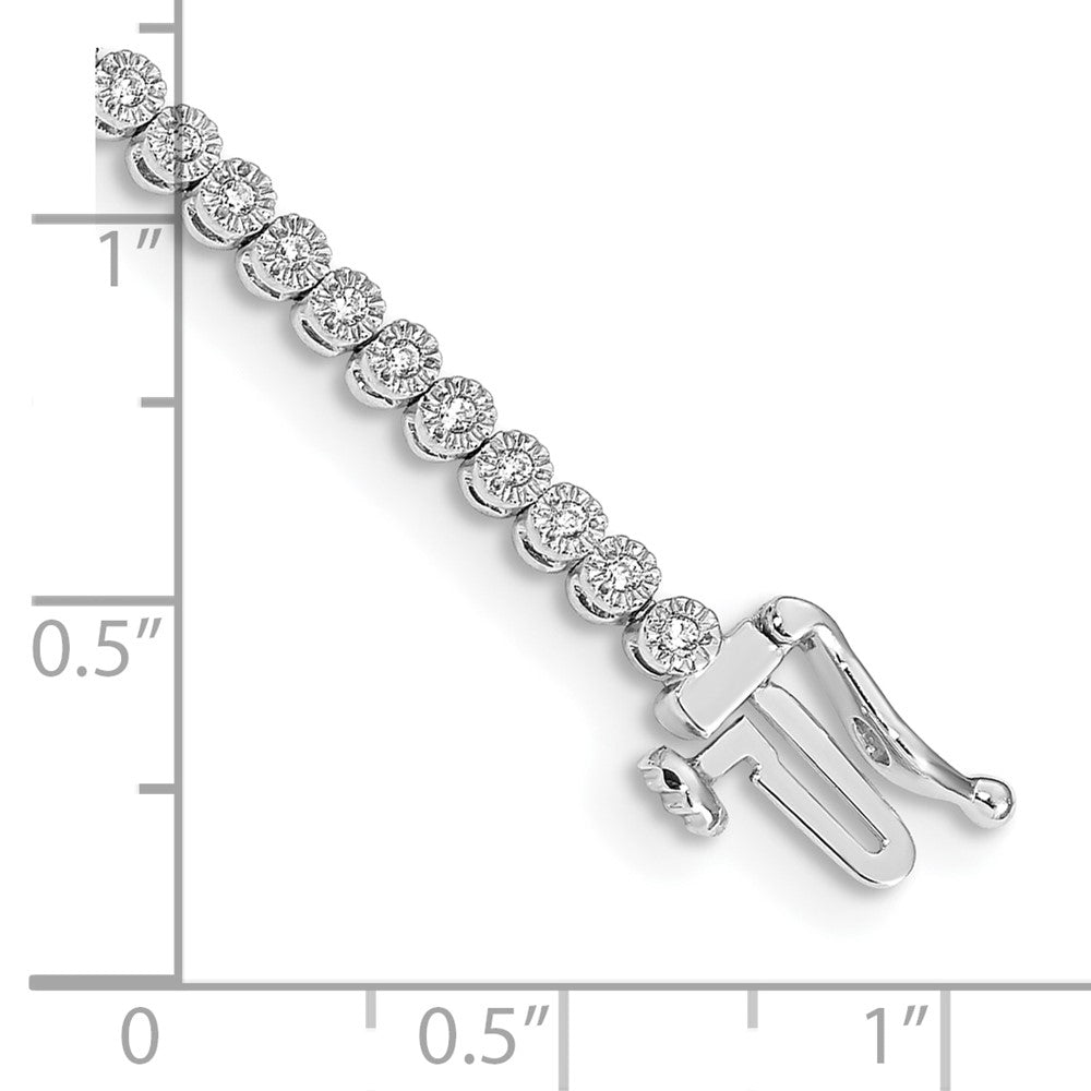 10k White Gold Illusion Setting 1/2 carat Diamond 7 inch Tennis Bracelet