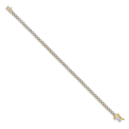 14k 1 carat Lab Grown Diamond VS/SI+ G+ Complete 7 inch Fancy Tennis Bracelet