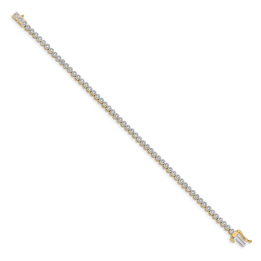 14k 1 carat Lab Grown Diamond VS/SI+ G+ Complete 7 inch Fancy Tennis Bracelet