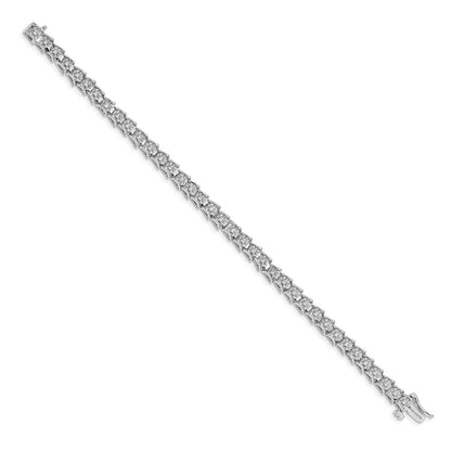 14k White Gold 5/8 carat Lab Grown Diamond VS/SI+ G+ Complete 7.5 inch Fancy Bracelet