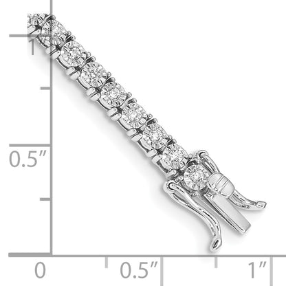 14k White Gold 1 carat Lab Grown Diamond VS/SI+ G+ Complete 7 inch Illusion Setting Bracelet