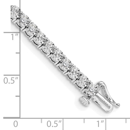 10k White Gold Illusion Setting 2 carat Diamond 7 inch Tennis Bracelet