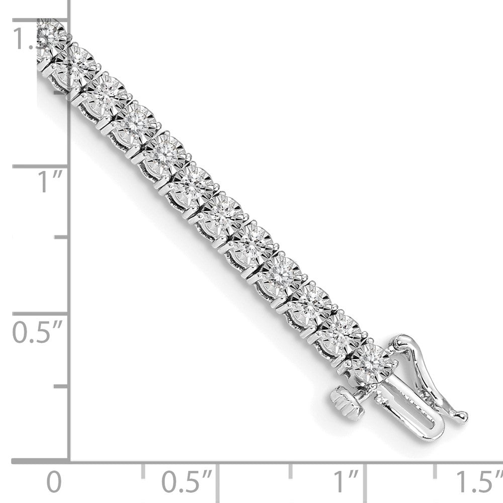 14k White Gold 2 carat Lab Grown Diamond VS/SI+ G+ Complete 7 inch Illusion Setting Bracelet