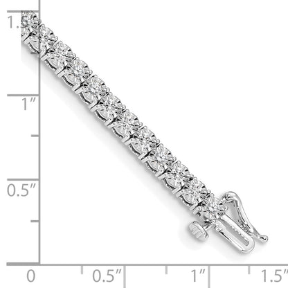 14k White Gold 2 carat Lab Grown Diamond VS/SI+ G+ Complete 7 inch Illusion Setting Bracelet