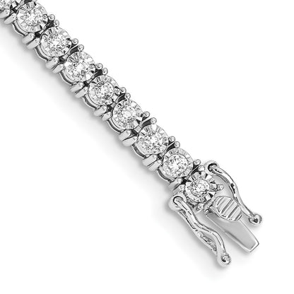 14k White Gold 2 carat Lab Grown Diamond VS/SI+ G+ Complete 7.5 inch Illusion Setting Bracelet