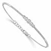 14k White Gold 1/2 carat Lab Grown Diamond VS/SI+ G+ Complete Bezel Set Bar Flexible Bangle Bracelet