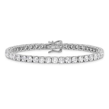 14k White Gold 10 carat Lab Grown Diamond VS/SI+ G+ Complete Round Tennis Bracelet