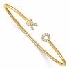 14k 1/5 carat Lab Grown Diamond VS/SI+ G+ Complete X and O Cuff Flexible Bangle Bracelet
