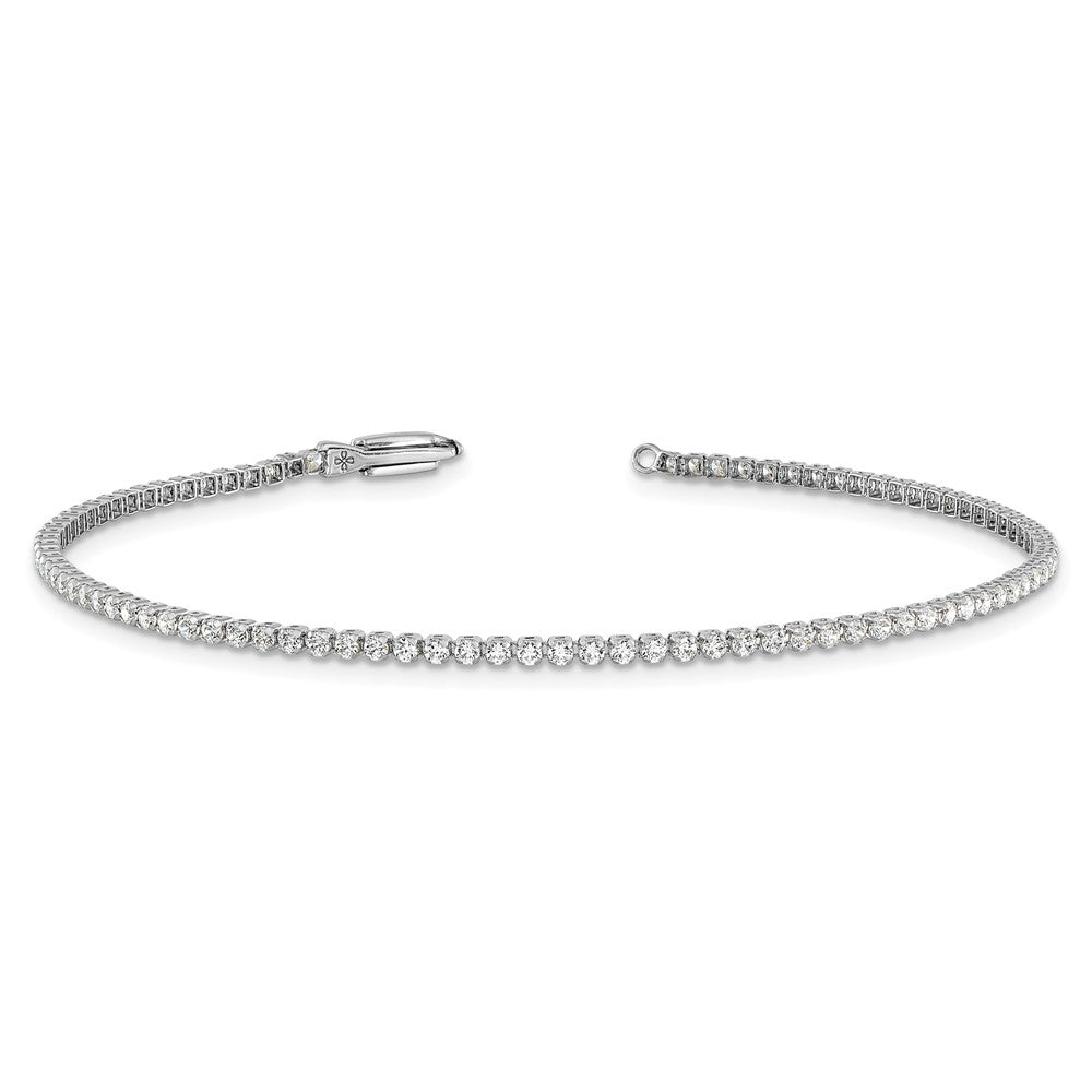 14k White Gold 1 1/3 carat Lab Grown Diamond VS/SI+ G+ Complete Round Tennis Bracelet