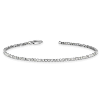 14k White Gold 1 1/3 carat Lab Grown Diamond VS/SI+ G+ Complete Round Tennis Bracelet