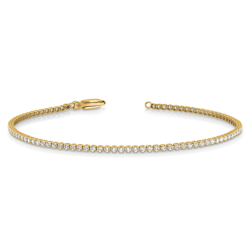 14k 1 1/3 carat Lab Grown Diamond VS/SI+ G+ Complete 7 inch Tennis Bracelet