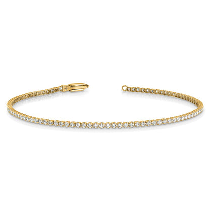 14k 1 1/3 carat Lab Grown Diamond VS/SI+ G+ Complete 7 inch Tennis Bracelet
