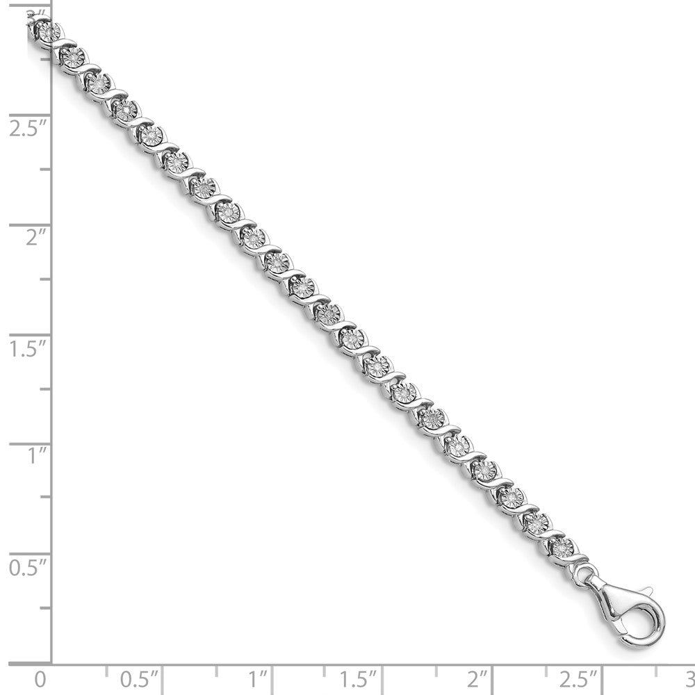 14k White Gold 1/4 carat Lab Grown Diamond VS/SI+ G+ Complete 7 inch Fancy Tennis Bracelet