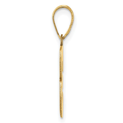14k Polished Block Number 3 Pendant