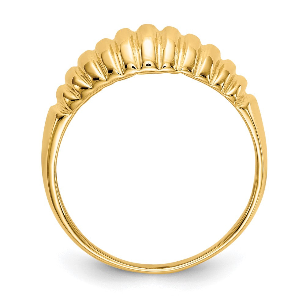 10k High Polished Ribbed Dome Ring