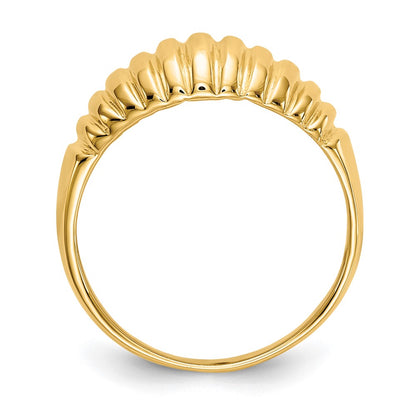 10k High Polished Ribbed Dome Ring