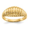 10k High Polished Ribbed Dome Ring
