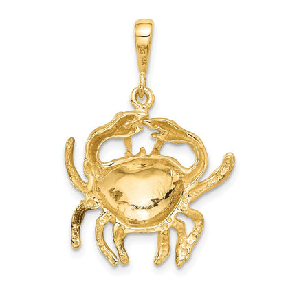 14k Satin Diamond-cut Cancer Zodiac Charm