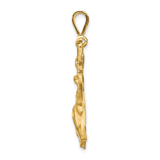 14k Satin Diamond-cut Sagittarius Zodiac Charm