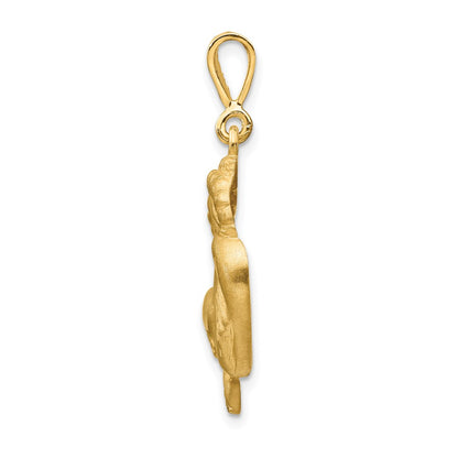 14k Satin Diamond-cut Capricorn Zodiac Charm