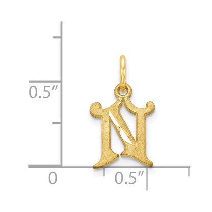 14k Letter N Initial Charm