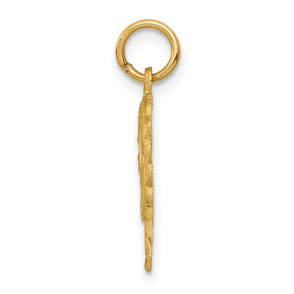 14k Heart Letter A Charm