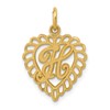 14k Heart Letter H Charm