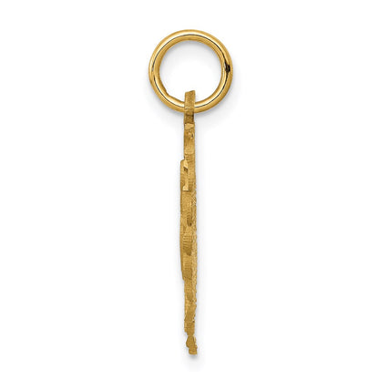 14k Heart Letter K Charm