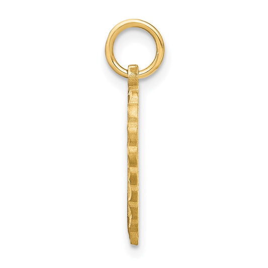 14k Heart Letter O Charm