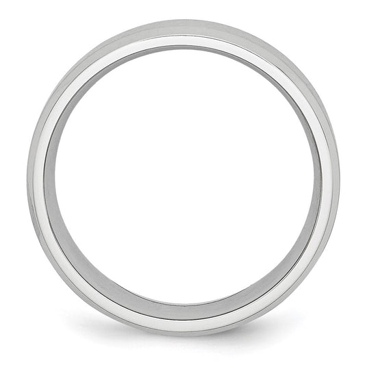 Chisel Cobalt Satin and Polished Beveled Edge 7mm Band