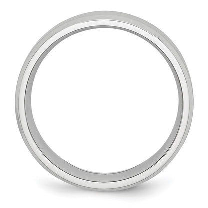 Chisel Cobalt Satin and Polished Beveled Edge 7mm Band