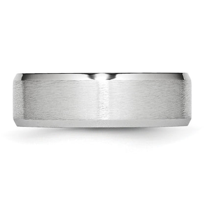 Chisel Cobalt Satin and Polished Beveled Edge 7mm Band