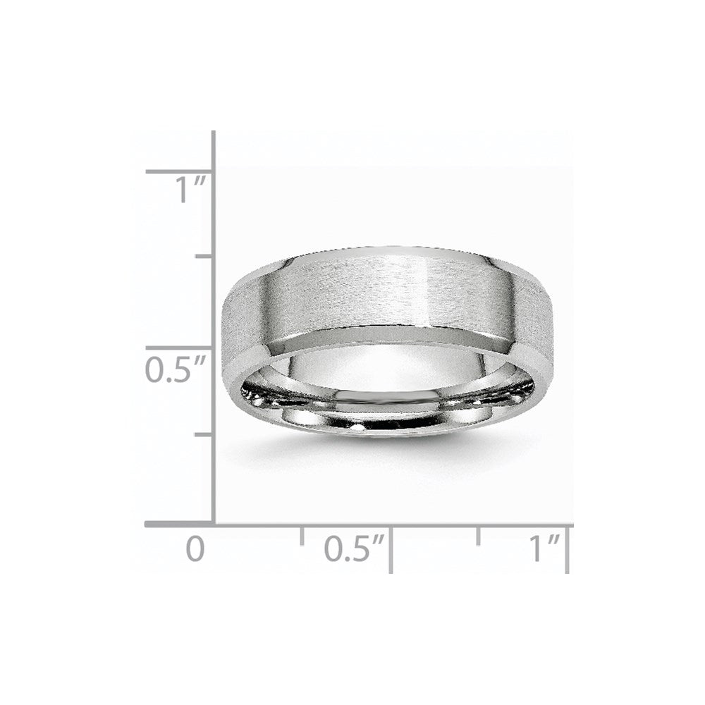 Chisel Cobalt Satin and Polished Beveled Edge 7mm Band
