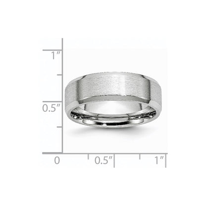 Chisel Cobalt Satin and Polished Beveled Edge 7mm Band