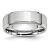 Chisel Cobalt Satin and Polished Beveled Edge 7mm Band