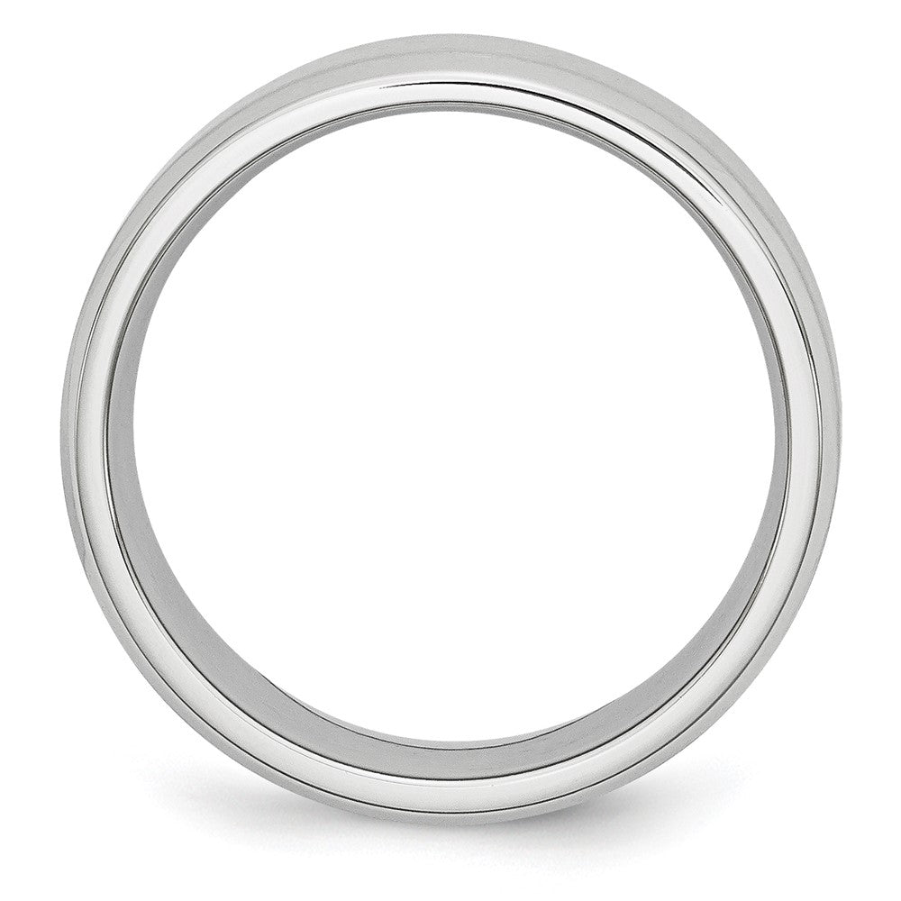Chisel Cobalt Satin and Polished Beveled Edge 8mm Band