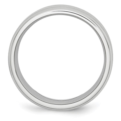 Chisel Cobalt Satin and Polished Beveled Edge 8mm Band