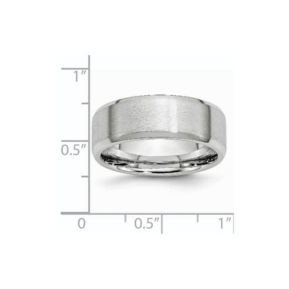 Chisel Cobalt Satin and Polished Beveled Edge 8mm Band