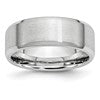 Chisel Cobalt Satin and Polished Beveled Edge 8mm Band