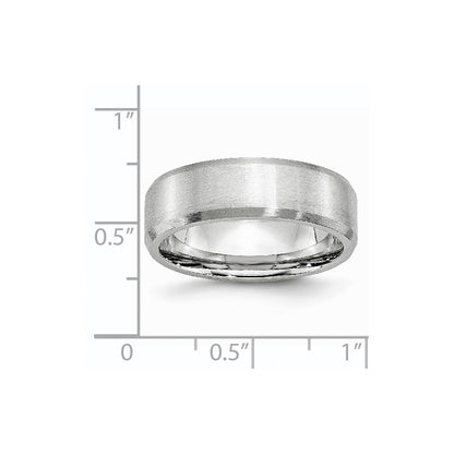 Chisel Cobalt Beveled Edge Satin 7mm Band
