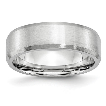 Chisel Cobalt Beveled Edge Satin 7mm Band