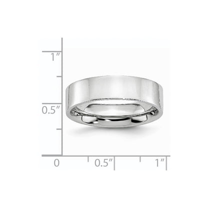 Chisel Cobalt Flat Polished 6mm Band