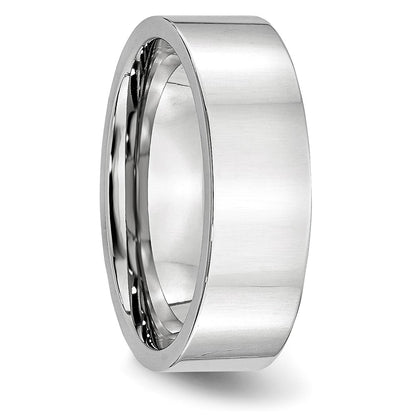 Chisel Cobalt Flat Polished 7mm Band